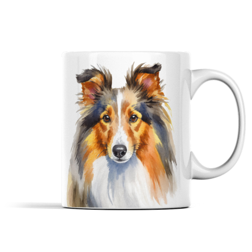 Sheltie Watercolour Mug