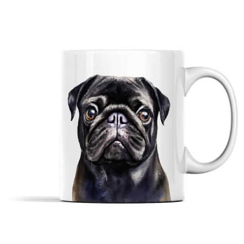 Black Pug Ceramic Mug