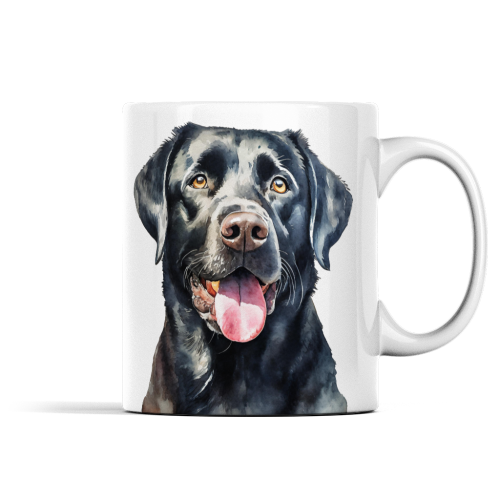 Black Labrador Watercolour Mug