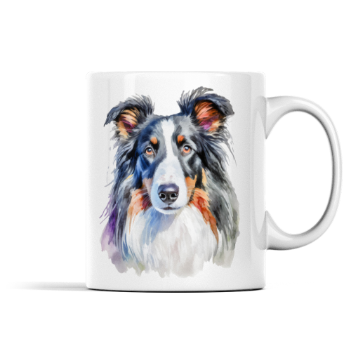 Border Collie Watercolour Mug